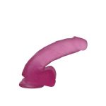 17,5 cm Şeffaf Realistik Damarlı Vantuzlu Pembe Dildo Penis - Görsel 3