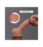 18 cm 360° Oynar Başlı Titreşimli Vibratör Realistik Penis Dildo - Parker - Görsel 5