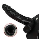 18 cm Belden Bağlamalı İçi Boş Titreşimli  Protez Zenci Penis - Görsel 3