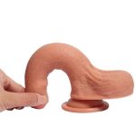18 cm Belden Bağlamalı Çift Katmanlı Sünnetsiz Realistik Dildo Penis Set - Görsel 4