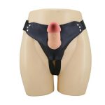 19 cm Belden Bağlamalı İçi Boş Klitoris Uyarıcılı Protez Penis - Mavis - Görsel 4