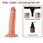 19 cm Belden Bağlamalı Realistik Vantuzlu Testissiz Dildo Penis