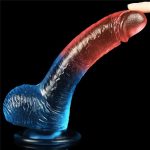 19 cm Çift Renkli Realistik Vantuzlu Dildo Penis - Görsel 3
