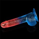 19 cm Çift Renkli Realistik Vantuzlu Dildo Penis - Görsel 5