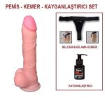19,5 cm Belden Bağlamalı Realistik Dildo Penis Set - Görsel 2