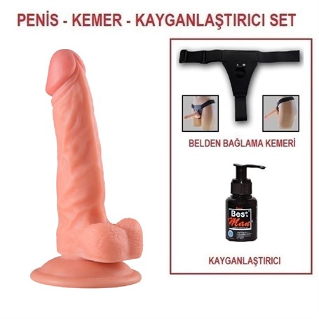 195-cm-realistik-vantuzlu-dildo-penis-82-b2c 19,5 cm Belden Bağlamalı Realistik Vantuzlu Dildo Penis - Görsel 1