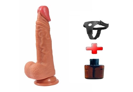 195-cm-yeni-nesil-cift-katmanli-realis-d-be41 19,5 cm Belden Bağlamalı Yeni Nesil Çift Katmanlı Realistik Vantuzlu Dildo Penis - Evan - Görsel 1