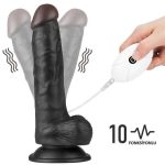 20 cm Belden Bağlamalı İçi Dolu Titreşimli Zenci Strapon Dildo - Görsel 4