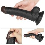 20 cm Belden Bağlamalı İçi Dolu Zenci Strapon Dildo - Görsel 5