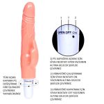 20 cm Klitoris Uyarıcılı Titreşimli Vibratör Dildo Penis - Görsel 4