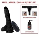 20,5 cm Belden Bağlamalı Titreşimli Gerçekçi Silikon Vantuzlu Zenci Penis - Holy Dragon