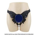 20,6 cm Belden Bağlamalı İçi Dolu Strapon Melez Penis - Wells - Görsel 5