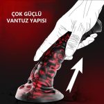 21 cm Et Dokulu Fantezi Renklerde Gerçekçi Çift Katmanlı Sünnetsiz Silikon Penis - Horse Power 5 - Görsel 5