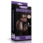 21,5 cm Belden Bağlamalı İçi Dolu Titreşimli Zenci Strapon Dildo - Görsel 2