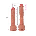 USB Şarjlı 22 cm İleri Geri Hareketli Gerçekçi Silikon Vantuzlu Penis - Görsel 4