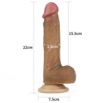 22 cm Yeni Nesil Teknolojik Realistik Melez Penis Dildo - Görsel 5