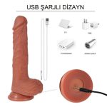23 cm İleri Geri Hareketli Gerçekçi Silikon Vantuzlu Penis - William Thrusting - Görsel 5