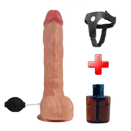 24-cm-belden-baglamali-su-fiskirtmali-dc0-4f 24 cm Belden Bağlamalı Su Fışkırtmalı Realistik Penis Anal Vajinal Dildo - Görsel 1