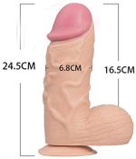 24,5 cm Vantuzlu Realistik Penis Anal Vajinal Dildo - Görsel 5