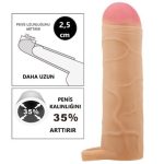2,5 cm Dolgulu Premium Ten Rengi Silikon Penis Kılıfı - Bunion - Görsel 3