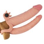 2,5 cm Uzatmalı Çiftli İçi Boş Titreşimli 18 cm Çatal Dildo Penis Kılıfı - Görsel 4
