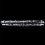 30 cm Şeffaf Çift Taraflı Realistik Dildo Anal Vajinal Penis - Görsel 3