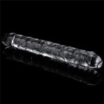30 cm Şeffaf Çift Taraflı Realistik Dildo Anal Vajinal Penis - Görsel 4