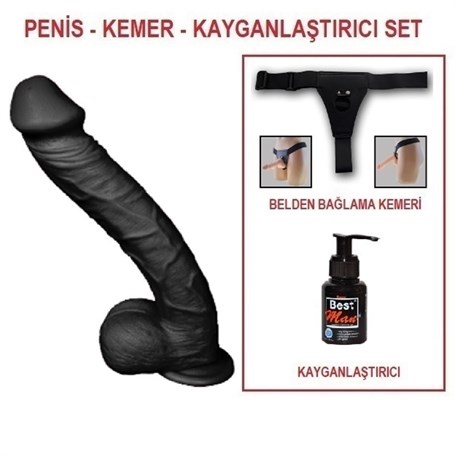 33-cm-belden-baglamali-realistik-dev-z-5d9-97 33 cm Belden Bağlamalı Realistik Dev Zenci Penis Set - Görsel 1
