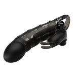 4 cm Dolgu Uzatmalı 10 Titreşimli Zenci Penis Kılıfı Prezervatif Vibratör - Görsel 2