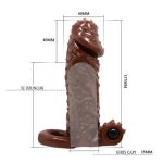4 cm Uzatmalı Titreşimli Tırtıklı Penis Kılıfı - Görsel 4