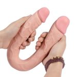 46 cm Realistik Çatal Dildo Anal Vajinal Penis - Blake - Görsel 4