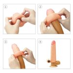 5 cm Uzatmalı Realistik Titreşimli Melez Penis Kılıfı XTender - Görsel 5