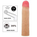 7,6 cm Dolgulu Premium Ten Rengi Silikon Penis Kılıfı - Kylian - Görsel 2