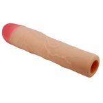 7,6 cm Dolgulu Premium Ten Rengi Silikon Penis Kılıfı - Kylian - Görsel 4