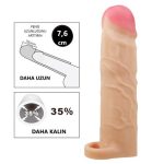 7,6 cm Dolgulu Premium Ten Rengi Silikon Penis Kılıfı - Gerd - Görsel 2