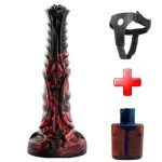 Belden Bağlamalı 21 cm Et Dokulu Fantezi Renklerde Gerçekçi Çift Katmanlı Sünnetsiz Silikon Penis - Horse Power 5