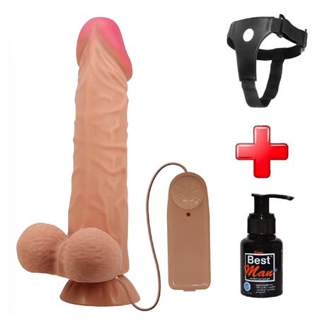 belden-baglamali-24-cm-kikirdakli-cift-5f9a3c Belden Bağlamalı 24 cm Kıkırdaklı Çift Katmanlı Gerçekçi Titreşimli Dildo Vibratör Penis - Görsel 1