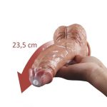 Belden Bağlamalı Yeni Nesil Çift Katmanlı 23,5 cm Realistik Dildo Penis - Görsel 5