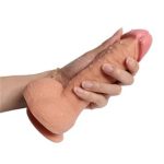 20 cm Belden Bağlamalı Çift Katmanlı Realistik Dildo Penis Set - Görsel 5