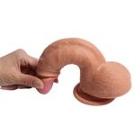 20 cm Belden Bağlamalı Çift Katmanlı Realistik Dildo Penis Set - Görsel 4