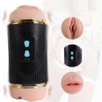 Çift Taraflı Fener Tipi Titreşimli Realistik Suni Vajinal ve Oral Mastürbatör - Kay - Görsel 3