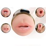 Çift Taraflı Fener Tipi Titreşimli Realistik Suni Vajinal ve Oral Mastürbatör - Kay - Görsel 4