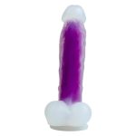 Gece Parlayan Fosforlu 21 cm Realistik Vantuzlu Şeffaf Dildo Penis Mor - Görsel 3