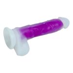 Gece Parlayan Fosforlu 21 cm Realistik Vantuzlu Şeffaf Dildo Penis Mor - Görsel 5