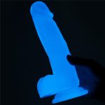 Gece Parlayan Fosforlu Belden Bağlamalı 19 cm Realistik Vantuzlu Şeffaf Dildo Penis - Görsel 3