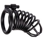 Kilitli Çelik Fetiş Penis Kafesi Siyah - Görsel 4