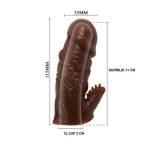 Klitoral Uyarıcılı Tırtıklı Damarlı Penis Kılıfı - Görsel 7