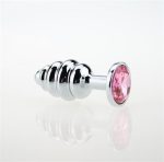 Mücevher Taşlı Paslanmaz Çelik Boğumlu Anal Tıkaç (Plug) - Görsel 3