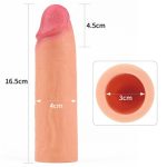 Nature Extender 4.5 cm Dolgulu Premium Ten Rengi Silikon Penis Kılıfı - Görsel 4