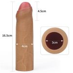 Nature Extender 4.5 cm Dolgulu Premium Silikon Sünnetsiz Melez Penis Kılıfı - Görsel 5